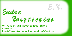 endre noszticzius business card